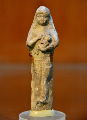 Osama Shukir Muhammed Amin Old-Babylonian fired clay plaque of a standing nude woman nursing (breastfeeding) her infant